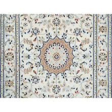 Load image into Gallery viewer, 2&#39;8&quot;x13&#39;3&quot; Ivory, Nain With Center Medallion Flower Design, 250 Kpsi Wool Hand Knotted, Runner Oriental Rug FWR383850