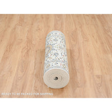 Load image into Gallery viewer, 2&#39;8&quot;x13&#39;3&quot; Ivory, Nain With Center Medallion Flower Design, 250 Kpsi Wool Hand Knotted, Runner Oriental Rug FWR383850