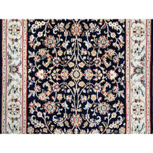 Load image into Gallery viewer, 2&#39;8&quot;x10&#39; Midnight Blue, 250 Kpsi Wool Hand Knotted, Nain All Over Flower Design, Runner Oriental Rug FWR383916
