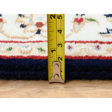 Load image into Gallery viewer, 2&#39;8&quot;x10&#39; Midnight Blue, 250 Kpsi Wool Hand Knotted, Nain All Over Flower Design, Runner Oriental Rug FWR383916