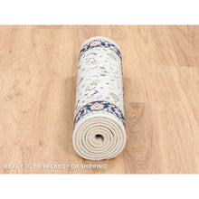 Load image into Gallery viewer, 2&#39;7&quot;x8&#39;2&quot; Ivory, Hand Knotted Nain All Over Flower Design, 250 Kpsi Wool, Runner Oriental Rug FWR383922