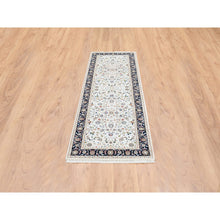 Load image into Gallery viewer, 2&#39;8&quot;x8&#39;3&quot; Ivory, Nain All Over Flower Design 250 Kpsi Wool Hand Knotted, Runner Oriental Rug FWR383934