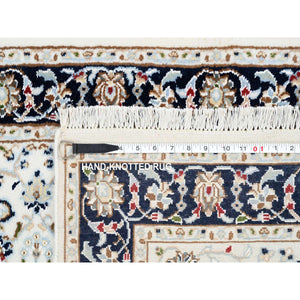 2'8"x8'3" Ivory, Nain All Over Flower Design 250 Kpsi Wool Hand Knotted, Runner Oriental Rug FWR383934