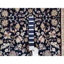Load image into Gallery viewer, 2&#39;9&quot;x14&#39; Midnight Blue, Nain All Over Flower Design, 250 KPSI Wool Hand Knotted, Runner Oriental Rug FWR383994