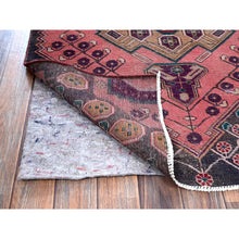 Load image into Gallery viewer, 3&#39;1&#39;x9&#39; Blush Red, Ovedyed Vintage Persian Lilahan With Distinct Abrash, Shaved Down, Zero Pile, Sides And Ends Professionally Secured, Hand Knotted, Pure Wool, Runner, Oriental Rug FWR3834