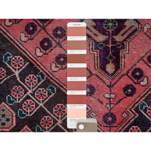 Load image into Gallery viewer, 3&#39;1&#39;x9&#39; Blush Red, Ovedyed Vintage Persian Lilahan with Distinct Abrash, Shaved Down, Zero Pile, Sides and Ends Professionally Secured, Hand Knotted, Pure Wool, Runner, Oriental Rug FWR3834
