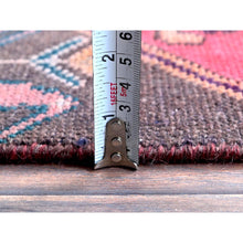 Load image into Gallery viewer, 3&#39;1&#39;x9&#39; Blush Red, Ovedyed Vintage Persian Lilahan with Distinct Abrash, Shaved Down, Zero Pile, Sides and Ends Professionally Secured, Hand Knotted, Pure Wool, Runner, Oriental Rug FWR3834