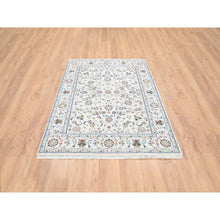 Load image into Gallery viewer, 4&#39;10&quot;x6&#39;8&quot; Ivory, Nain With All Over Flower Design, 250 Kpsi Wool Hand Knotted, Oriental Rug FWR384180