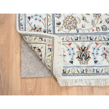 Load image into Gallery viewer, 4&#39;10&quot;x6&#39;8&quot; Ivory, Nain With All Over Flower Design, 250 Kpsi Wool Hand Knotted, Oriental Rug FWR384180