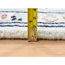Load image into Gallery viewer, 4&#39;10&quot;x6&#39;8&quot; Ivory, Nain with All Over Flower Design, 250 KPSI Wool Hand Knotted, Oriental Rug FWR384180