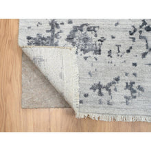 Load image into Gallery viewer, 12&#39;1&quot;x15&#39;1&quot; Silver Gray, Wool and Pure Silk Hand Knotted, Erased Persian Design, Oversized Oriental Rug FWR384324