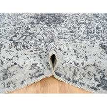 Load image into Gallery viewer, 12&#39;1&quot;x15&#39;1&quot; Silver Gray, Wool and Pure Silk Hand Knotted, Erased Persian Design, Oversized Oriental Rug FWR384324