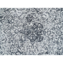 Load image into Gallery viewer, 12&#39;1&quot;x15&#39;1&quot; Silver Gray, Wool And Pure Silk Hand Knotted, Erased Persian Design, Oversized Oriental Rug FWR384324