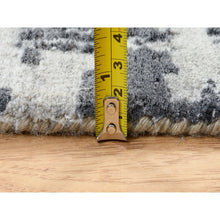 Load image into Gallery viewer, 12&#39;1&quot;x15&#39;1&quot; Silver Gray, Wool and Pure Silk Hand Knotted, Erased Persian Design, Oversized Oriental Rug FWR384324