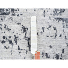 Load image into Gallery viewer, 14&#39;2&quot;x18&#39; Silver Gray, Hand Knotted Erased Persian Design, Wool And Pure Silk, Oversized Oriental Rug FWR384498