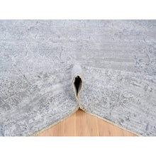 Load image into Gallery viewer, 10&#39;x13&#39;10&quot; Ivory, Hand Knotted Damask Design, Tone On Tone Wool And Plant Based Silk, Oriental Rug FWR384510