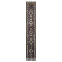 Load image into Gallery viewer, 2&#39;5&quot;x23&#39; Light Gray, Wool Hand Knotted, Tabriz Mahi with Fish Medallion Design 175 KPSI, XL Runner Oriental Rug FWR384546