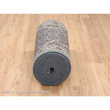 Load image into Gallery viewer, 2&#39;5&quot;x23&#39; Light Gray, Wool Hand Knotted, Tabriz Mahi With Fish Medallion Design 175 Kpsi, Xl Runner Oriental Rug FWR384546