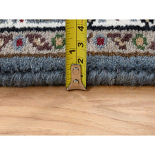 Load image into Gallery viewer, 2&#39;5&quot;x23&#39; Light Gray, Wool Hand Knotted, Tabriz Mahi With Fish Medallion Design 175 Kpsi, Xl Runner Oriental Rug FWR384546