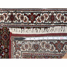 Load image into Gallery viewer, 2&#39;1&quot;x13&#39;10&quot; Rich Red Herati With All Over Design Wool And Silk 175 Kpsi Hand Knotted Oriental Runner Rug FWR384660