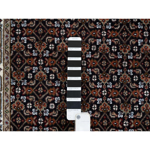 2'5"x20' Rich Black Hand Knotted 175 Kpsi Wool And Silk Herati With All Over Design Xl Runner Oriental Rug FWR384684