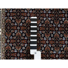 Load image into Gallery viewer, 2&#39;5&quot;x20&#39; Rich Black Hand Knotted 175 Kpsi Wool And Silk Herati With All Over Design Xl Runner Oriental Rug FWR384684