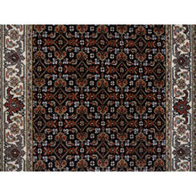 Load image into Gallery viewer, 2&#39;5&quot;x20&#39; Rich Black Hand Knotted 175 Kpsi Wool And Silk Herati With All Over Design Xl Runner Oriental Rug FWR384684
