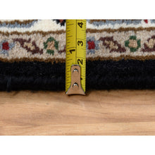 Load image into Gallery viewer, 2&#39;5&quot;x20&#39; Rich Black Hand Knotted 175 Kpsi Wool And Silk Herati With All Over Design Xl Runner Oriental Rug FWR384684
