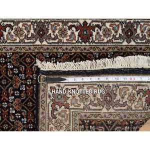 2'5"x20' Rich Black Hand Knotted 175 Kpsi Wool And Silk Herati With All Over Design Xl Runner Oriental Rug FWR384684