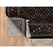 Load image into Gallery viewer, 3&#39;x5&#39;2&quot; Rich Black Hand Knotted 175 Kpsi Wool Herati With All Over Design Oriental Rug FWR384702
