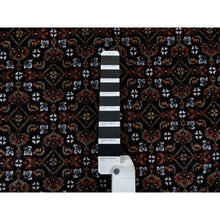 Load image into Gallery viewer, 3&#39;x5&#39;1&quot; Rich Black Hand Knotted Wool Herati with All Over Design 175 KPSI Oriental Rug FWR384726