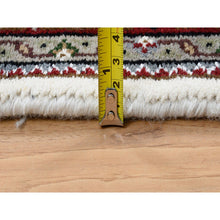 Load image into Gallery viewer, 4&#39;x6&#39;1&quot; Ivory Hand Knotted Tabriz Mahi with Fish Medallion Design Natural Wool ad Silk 175 KPSI Oriental Rug FWR384732