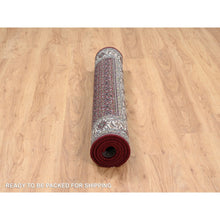 Load image into Gallery viewer, 4&#39;x5&#39;10&quot; Rich Red Hand Knotted 175 Kpsi Wool And Silk Herati With All Over Design Oriental Rug FWR384744