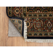 Load image into Gallery viewer, 5&#39;2&quot;x7&#39;4&quot; Ink Black, Hand Knotted Herati With All Over Design, 250 Kpsi Dense Weave Wool, Oriental Rug FWR384750