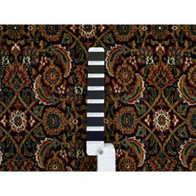 Load image into Gallery viewer, 5&#39;2&quot;x7&#39;4&quot; Ink Black, Hand Knotted Herati With All Over Design, 250 Kpsi Dense Weave Wool, Oriental Rug FWR384750