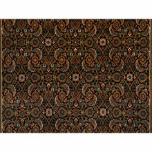 Load image into Gallery viewer, 5&#39;2&quot;x7&#39;4&quot; Ink Black, Hand Knotted Herati With All Over Design, 250 Kpsi Dense Weave Wool, Oriental Rug FWR384750