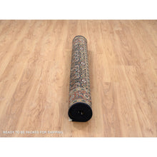 Load image into Gallery viewer, 5&#39;2&quot;x7&#39;4&quot; Ink Black, Hand Knotted Herati With All Over Design, 250 Kpsi Dense Weave Wool, Oriental Rug FWR384750