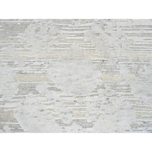 2'7"x24'3" Gray Modern Hand Knotted Hand Spun Undyed Natural Wool XL Runner Oriental Rug FWR384816