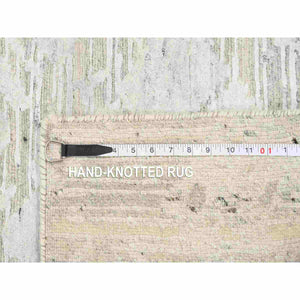2'7"x24'3" Gray Modern Hand Knotted Hand Spun Undyed Natural Wool XL Runner Oriental Rug FWR384816