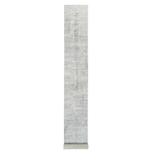 Load image into Gallery viewer, 2&#39;6&quot;x20&#39; Gray Modern Hand Knotted Cut and Loop Pile Hand Spun Undyed Natural Wool XL Runner Oriental Rug FWR384828