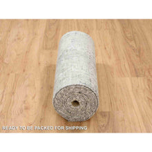 Load image into Gallery viewer, 2&#39;6&quot;x20&#39; Gray Modern Hand Knotted Cut And Loop Pile Hand Spun Undyed Natural Wool Xl Runner Oriental Rug FWR384828