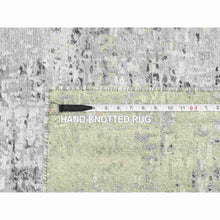Load image into Gallery viewer, 2&#39;6&quot;x20&#39; Gray Modern Hand Knotted Cut And Loop Pile Hand Spun Undyed Natural Wool Xl Runner Oriental Rug FWR384828
