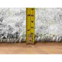 Load image into Gallery viewer, 2&#39;6&quot;x10&#39;1&quot; Gray Modern Hand Spun Undyed Natural Wool Hand Knotted Cut And Loop Pile Runner Oriental Rug FWR384834