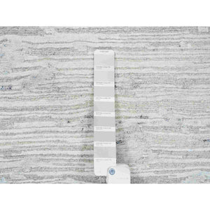 2'6"x9'9" Gray Modern Hand Knotted Hand Spun Undyed Natural Wool Runner Oriental Rug FWR384840