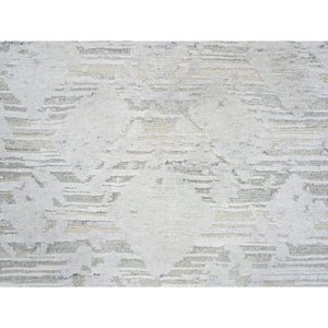 2'6"x9'9" Gray Modern Hand Knotted Hand Spun Undyed Natural Wool Runner Oriental Rug FWR384840