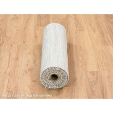 Load image into Gallery viewer, 2&#39;6&quot;x9&#39;9&quot; Gray Modern Hand Knotted Hand Spun Undyed Natural Wool Runner Oriental Rug FWR384840