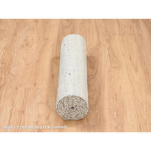 Load image into Gallery viewer, 2&#39;7&quot;x8&#39;2&quot; Light Gray Hand Spun Undyed Natural Wool Hand Knotted Modern Runner Oriental Rug FWR384882