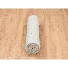Load image into Gallery viewer, 2&#39;7&quot;x8&#39;3&quot; Gray Hand Spun Undyed Natural Wool Modern Hand Knotted Runner Oriental Rug FWR384888
