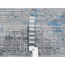 Load image into Gallery viewer, 9&#39;1&quot;x12&#39;1&quot; Gray, Modern Abstract Design Soft Pile, Denser Weave Wool And Silk Hand Knotted, Oriental Rug FWR385068