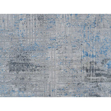 Load image into Gallery viewer, 9&#39;1&quot;x12&#39;1&quot; Gray, Modern Abstract Design Soft Pile, Denser Weave Wool And Silk Hand Knotted, Oriental Rug FWR385068